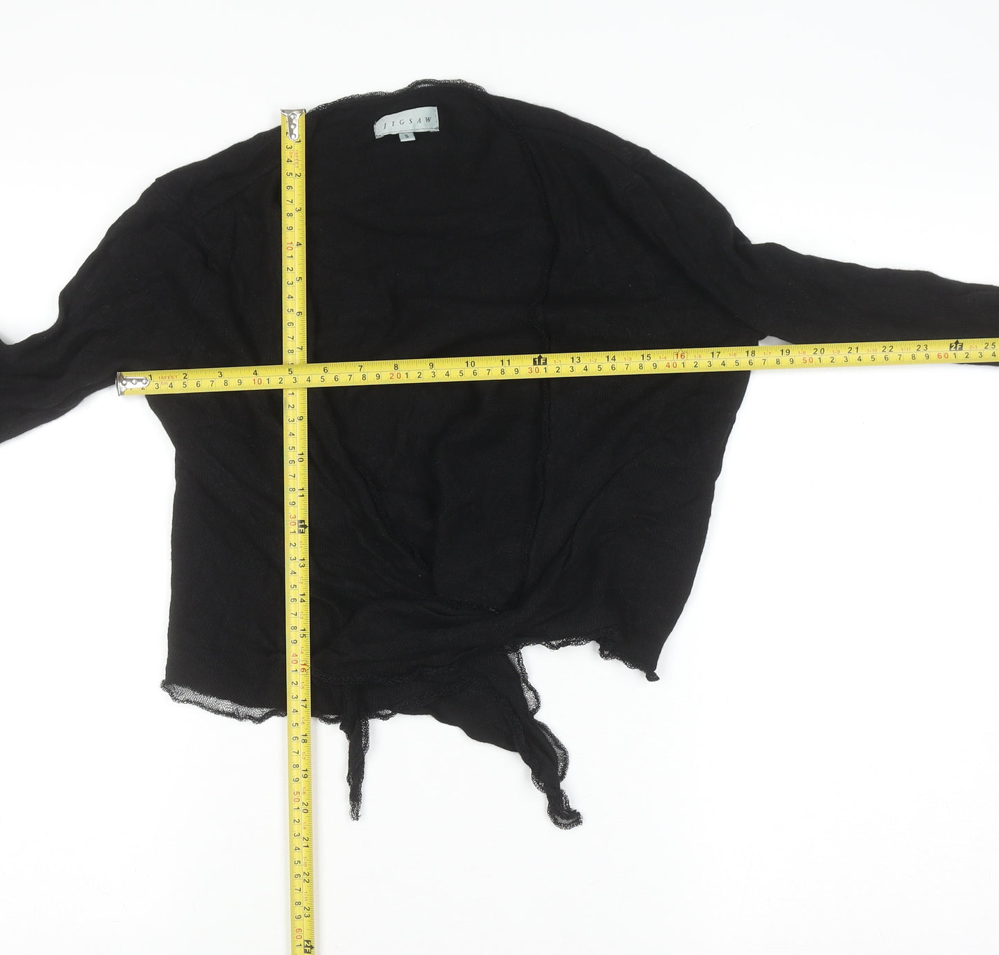 Jigsaw Women's Black Wool Blend V-Neck Cardigan Size S