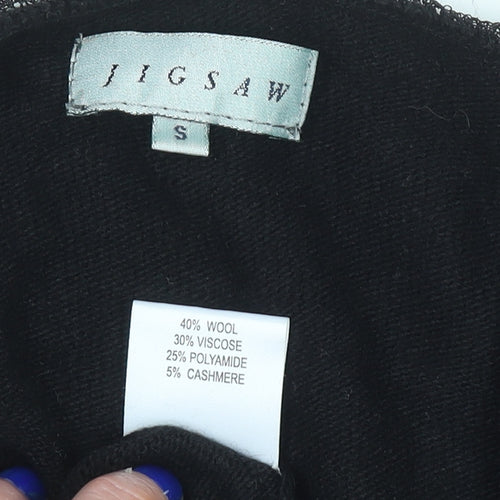 Jigsaw Women's Black Wool Blend V-Neck Cardigan Size S