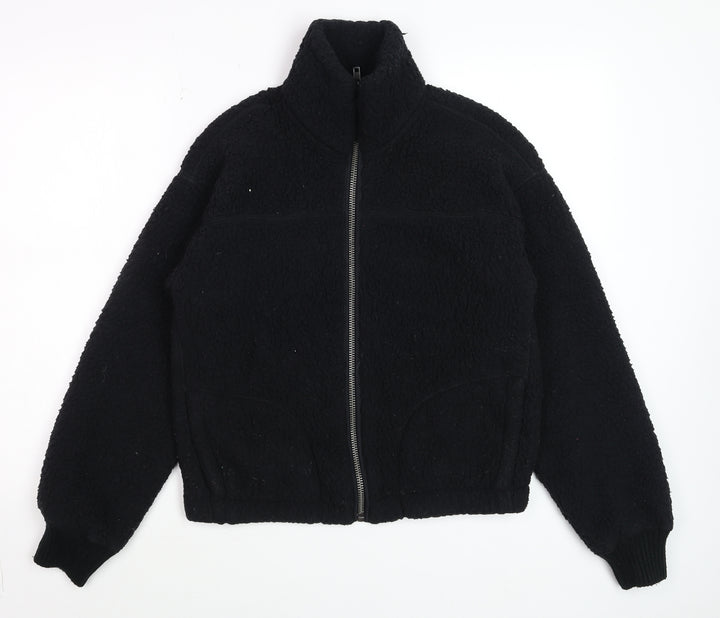 Abercrombie & Fitch Men's Black XS Full Zip Sherpa Fleece Sweatshirt