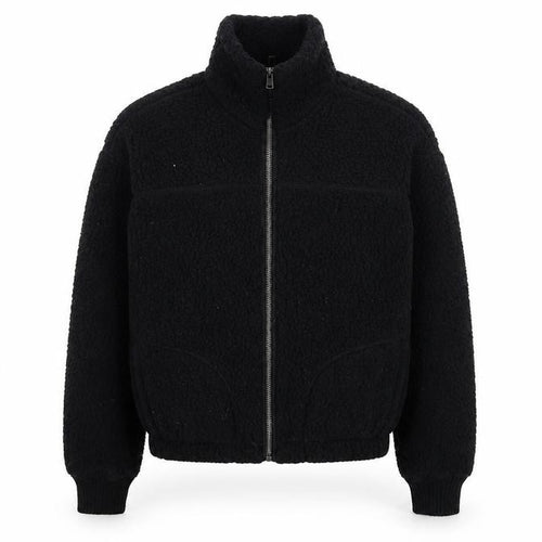 Abercrombie & Fitch Men's Black XS Full Zip Sherpa Fleece Sweatshirt