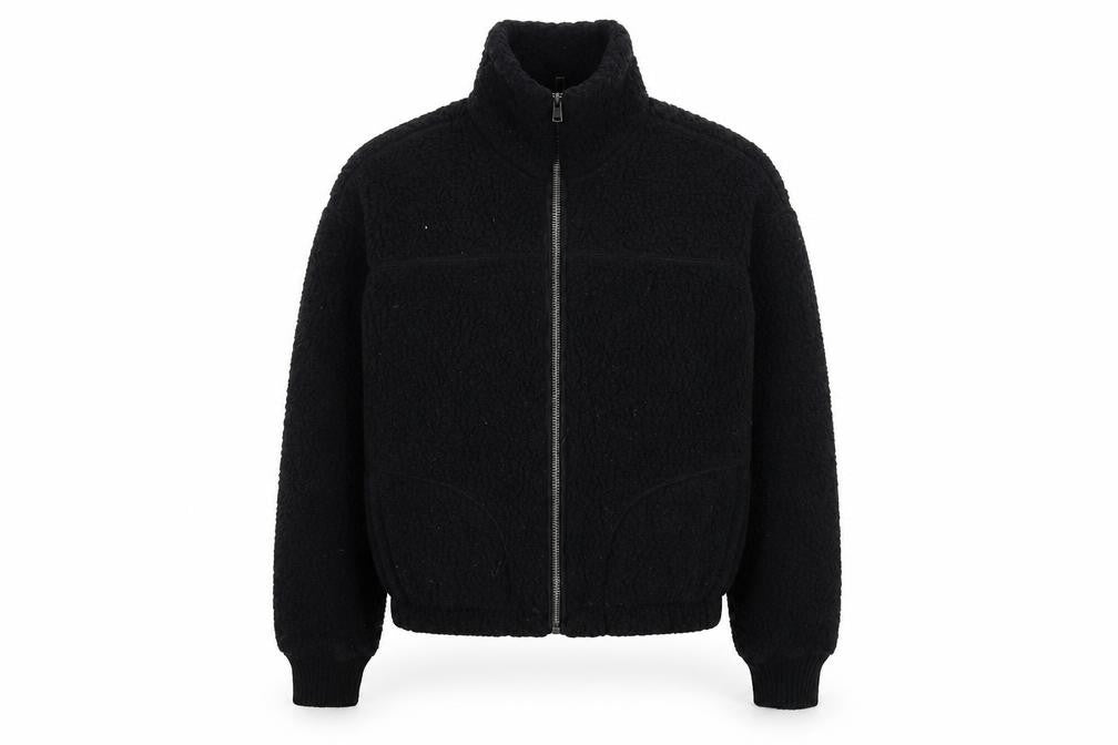 Abercrombie & Fitch Men's Black XS Full Zip Sherpa Fleece Sweatshirt