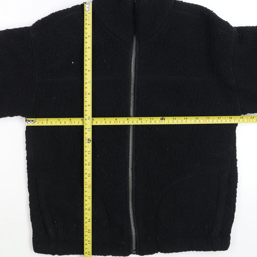 Abercrombie & Fitch Men's Black XS Full Zip Sherpa Fleece Sweatshirt