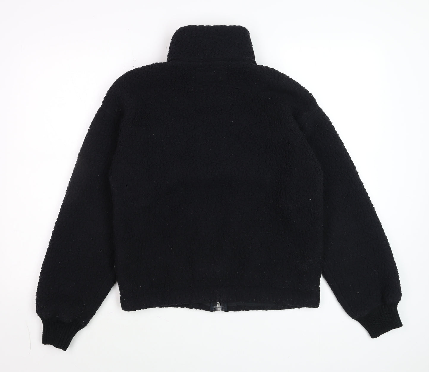 Abercrombie & Fitch Men's Black XS Full Zip Sherpa Fleece Sweatshirt