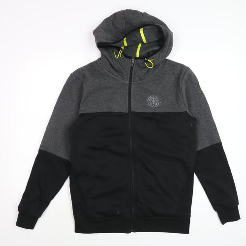Gold's Gym Men's Grey Black Hooded Full Zip Jacket Size S