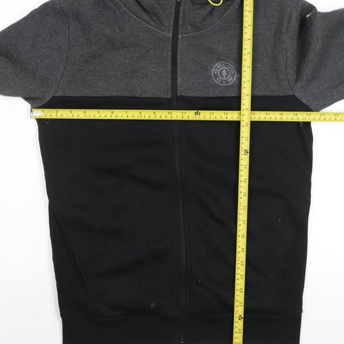 Gold's Gym Men's Grey Black Hooded Full Zip Jacket Size S