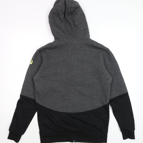 Gold's Gym Men's Grey Black Hooded Full Zip Jacket Size S