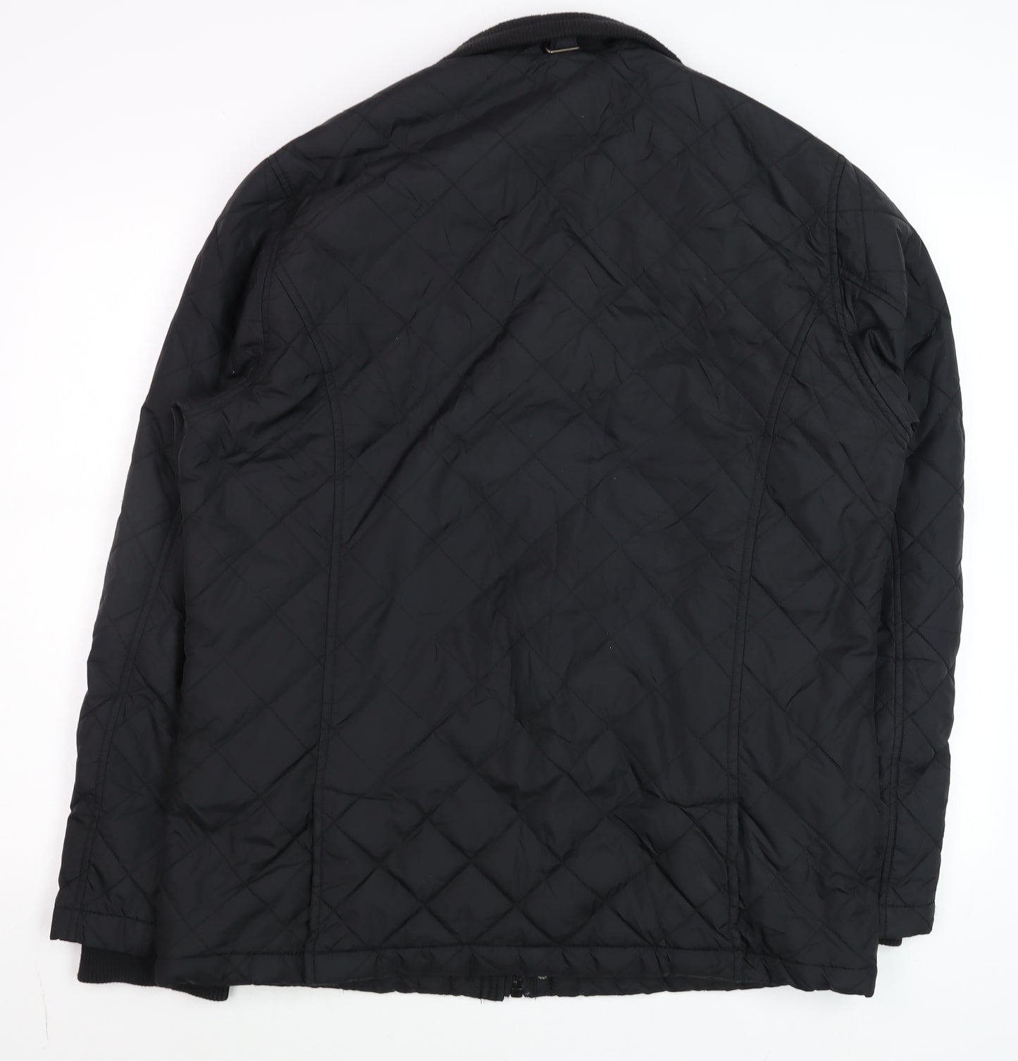 Paul Berman Men's Black Quilted Mid-Length Jacket M Polyester Lined