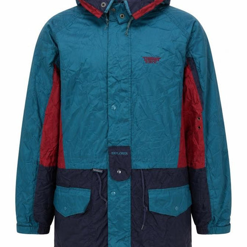 Target Dry Men’s Blue Red Waterproof Hooded Rain Coat XL Vintage Outdoor Jacket