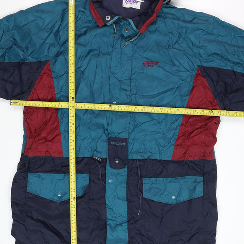 Target Dry Men’s Blue Red Waterproof Hooded Rain Coat XL Vintage Outdoor Jacket