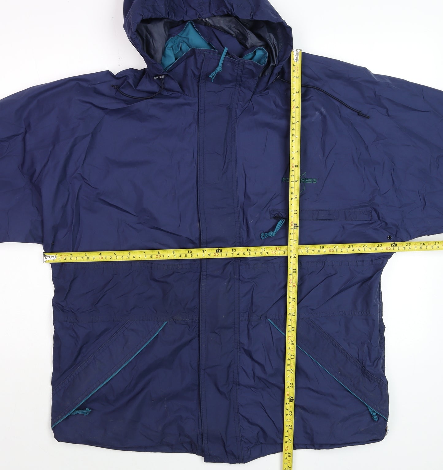 Fortress by Castle Men's Blue XS Waterproof Hooded Rain Jacket
