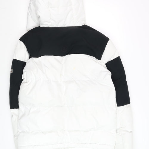 Kings Will Dream Men's White Hooded Puffer Jacket Size S Winter Warm Coat
