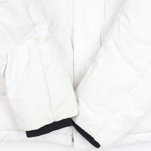 Kings Will Dream Men's White Hooded Puffer Jacket Size S Winter Warm Coat
