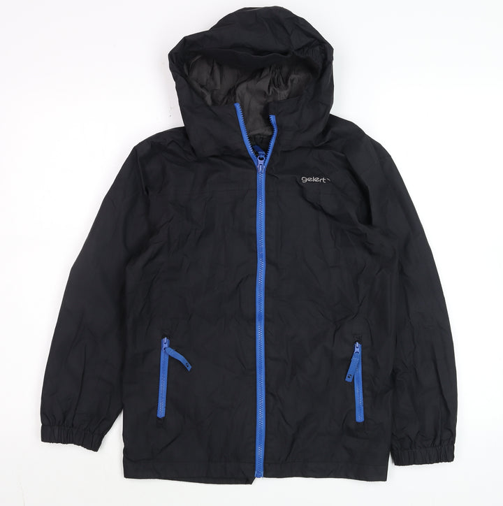 Gelert Boys Black Hooded Waterproof Rain Coat Jacket 11-12 Years