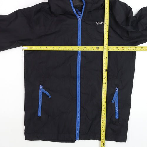 Gelert Boys Black Hooded Waterproof Rain Coat Jacket 11-12 Years
