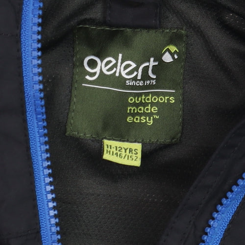 Gelert Boys Black Hooded Waterproof Rain Coat Jacket 11-12 Years