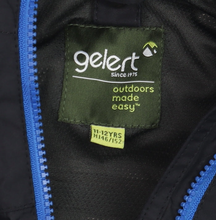 Gelert Boys Black Hooded Waterproof Rain Coat Jacket 11-12 Years