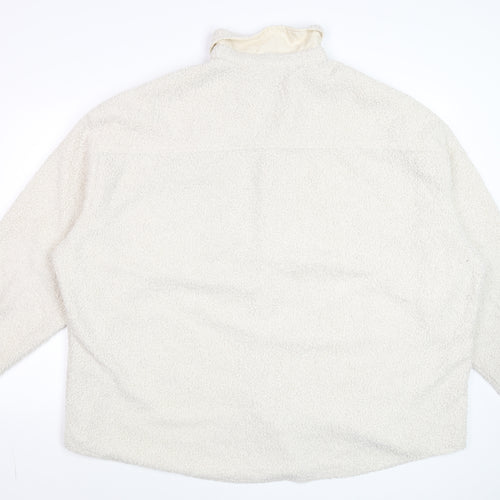 ASOS DESIGN Men’s Ivory Fleece Button Jacket XL Relaxed Fit