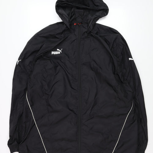 Puma Men's Black XL Windbreaker Hooded Lightweight Sports Jacket
