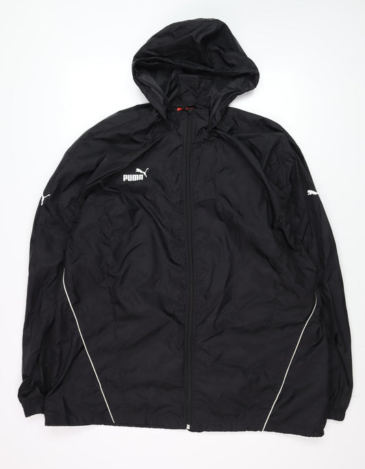 Puma Men's Black XL Windbreaker Hooded Lightweight Sports Jacket