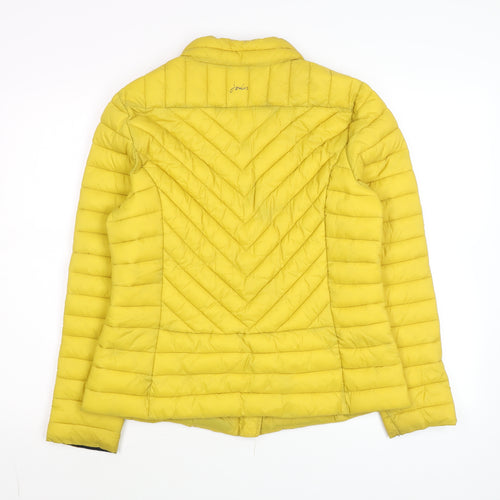 Joules Women Yellow Puffer Jacket Size 14 Quilted Lightweight Coat