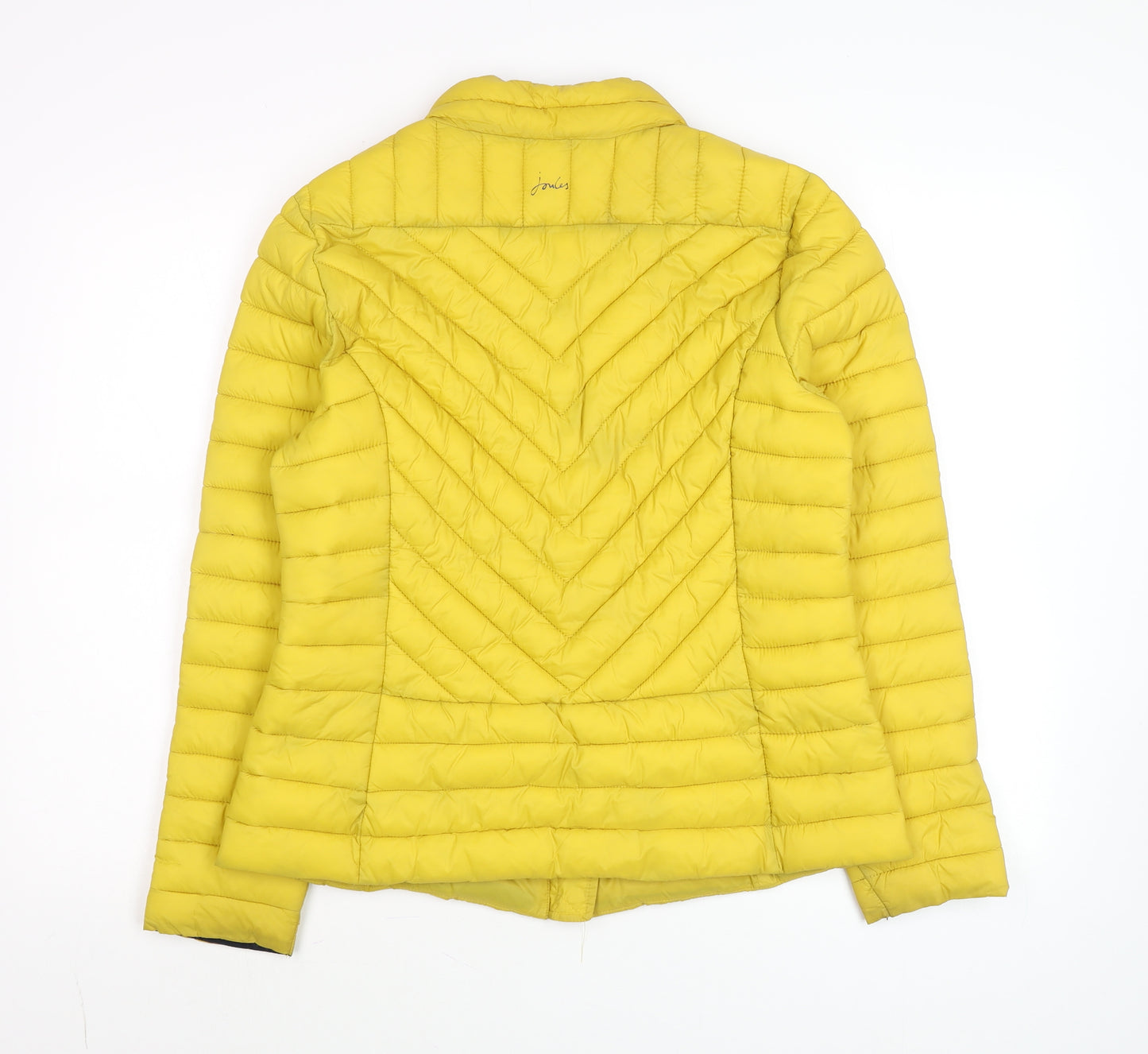 Joules Women Yellow Puffer Jacket Size 14 Quilted Lightweight Coat