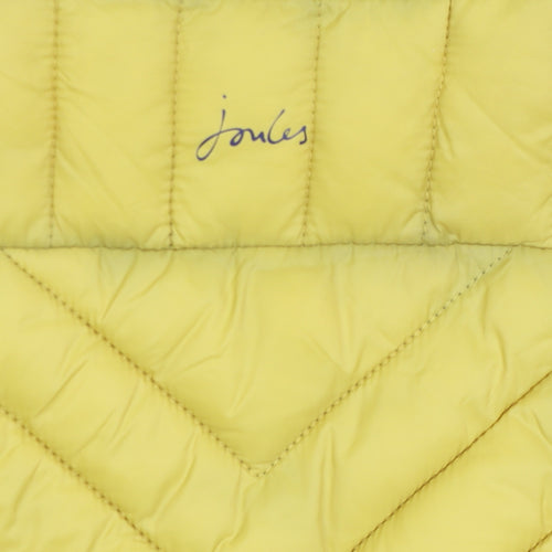 Joules Women Yellow Puffer Jacket Size 14 Quilted Lightweight Coat