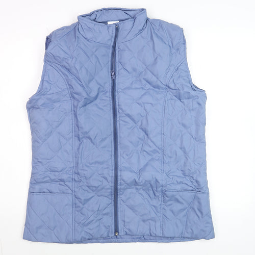 Anne De Lançay Women's Blue Quilted Polyester Waistcoat Size L