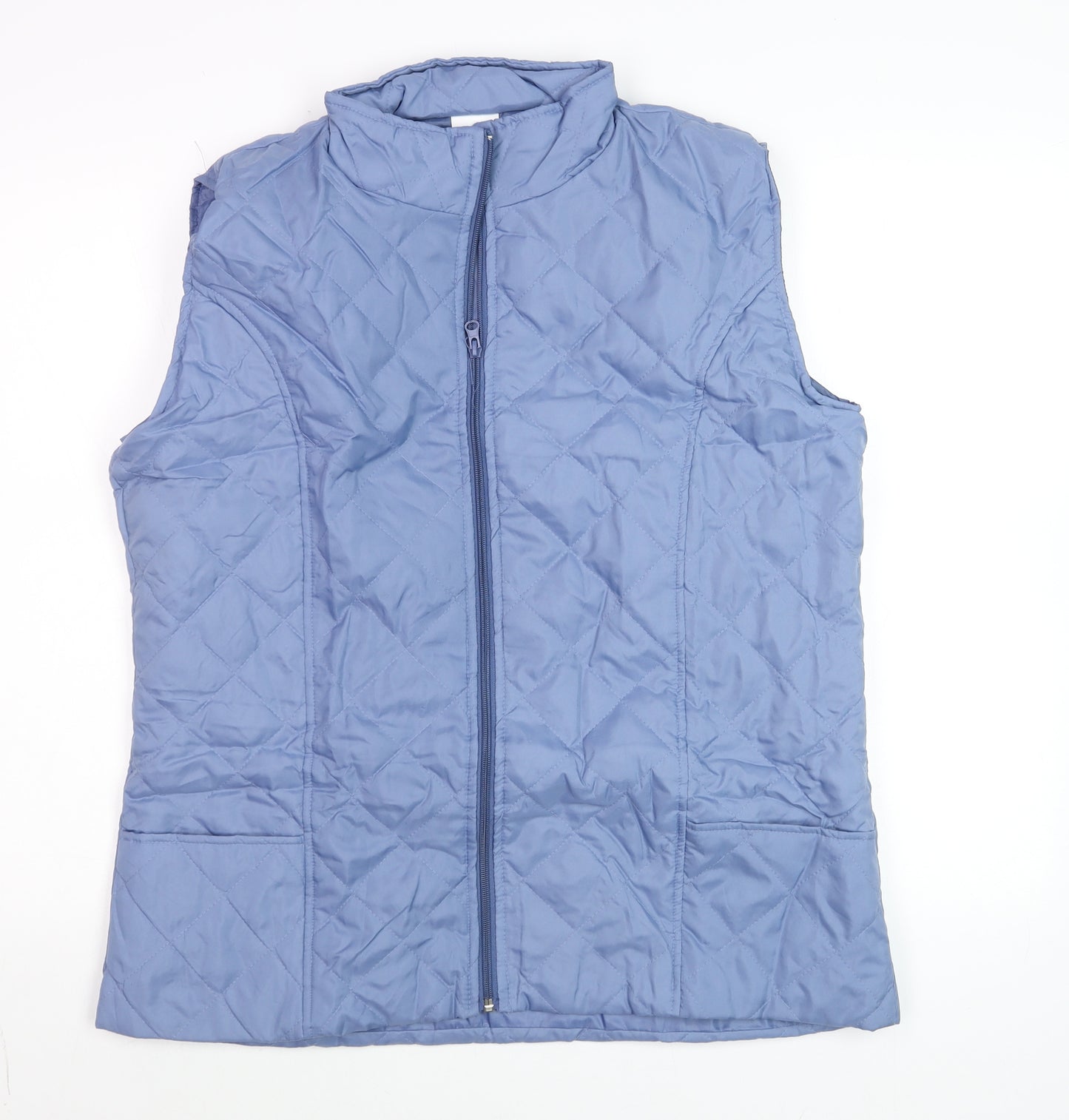 Anne De Lançay Women's Blue Quilted Polyester Waistcoat Size L