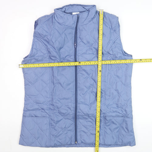 Anne De Lançay Women's Blue Quilted Polyester Waistcoat Size L