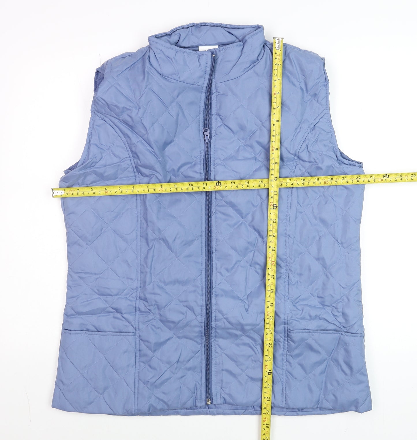 Anne De Lançay Women's Blue Quilted Polyester Waistcoat Size L