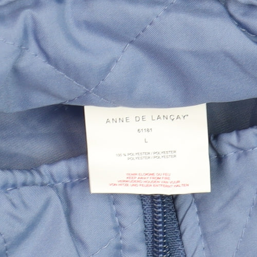Anne De Lançay Women's Blue Quilted Polyester Waistcoat Size L