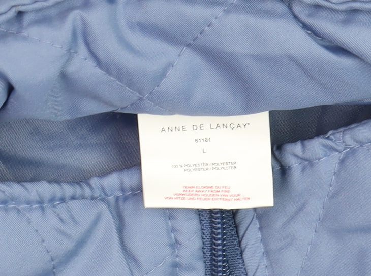 Anne De Lançay Women's Blue Quilted Polyester Waistcoat Size L
