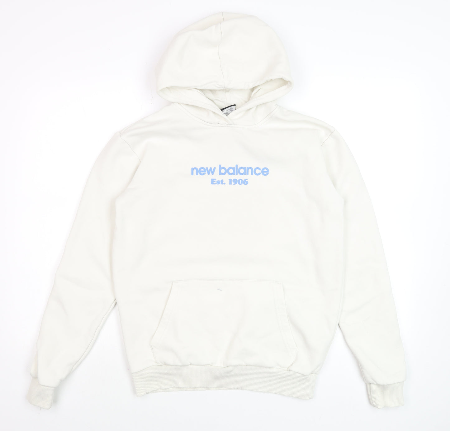 New Balance Men's White Pullover Hoodie XS Fleece Graphic Logo