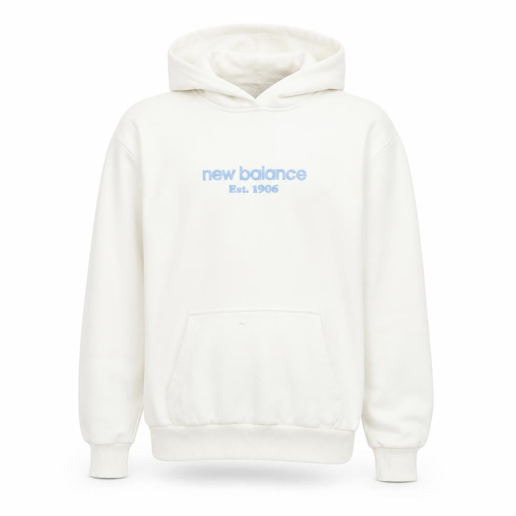 New Balance Men's White Pullover Hoodie XS Fleece Graphic Logo