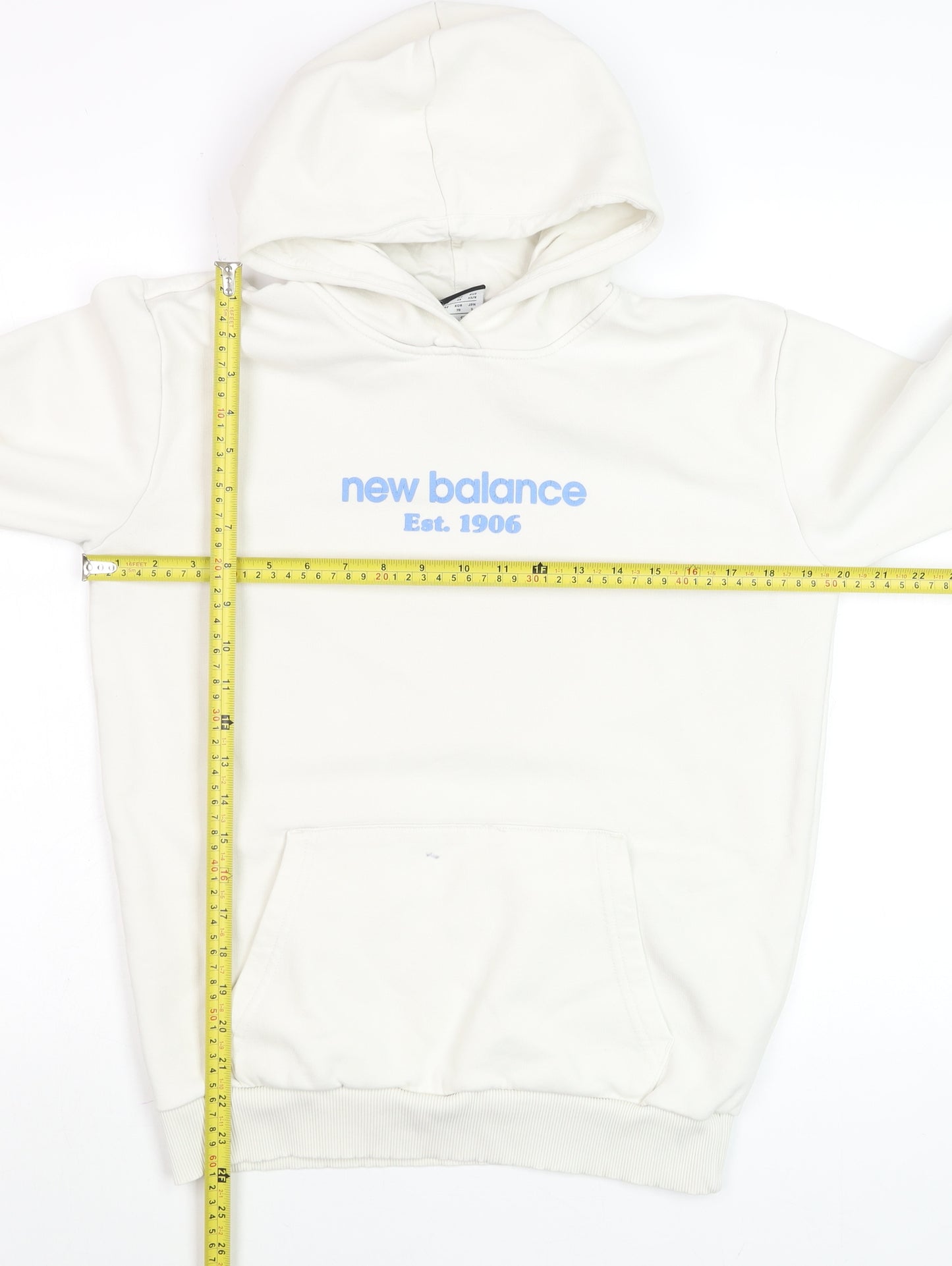 New Balance Men's White Pullover Hoodie XS Fleece Graphic Logo