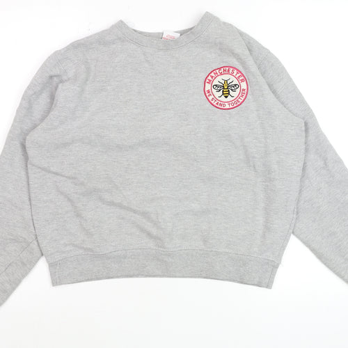 Manchester Souvenirs Grey Sweatshirt Men S Crew Neck Pullover Bee Logo