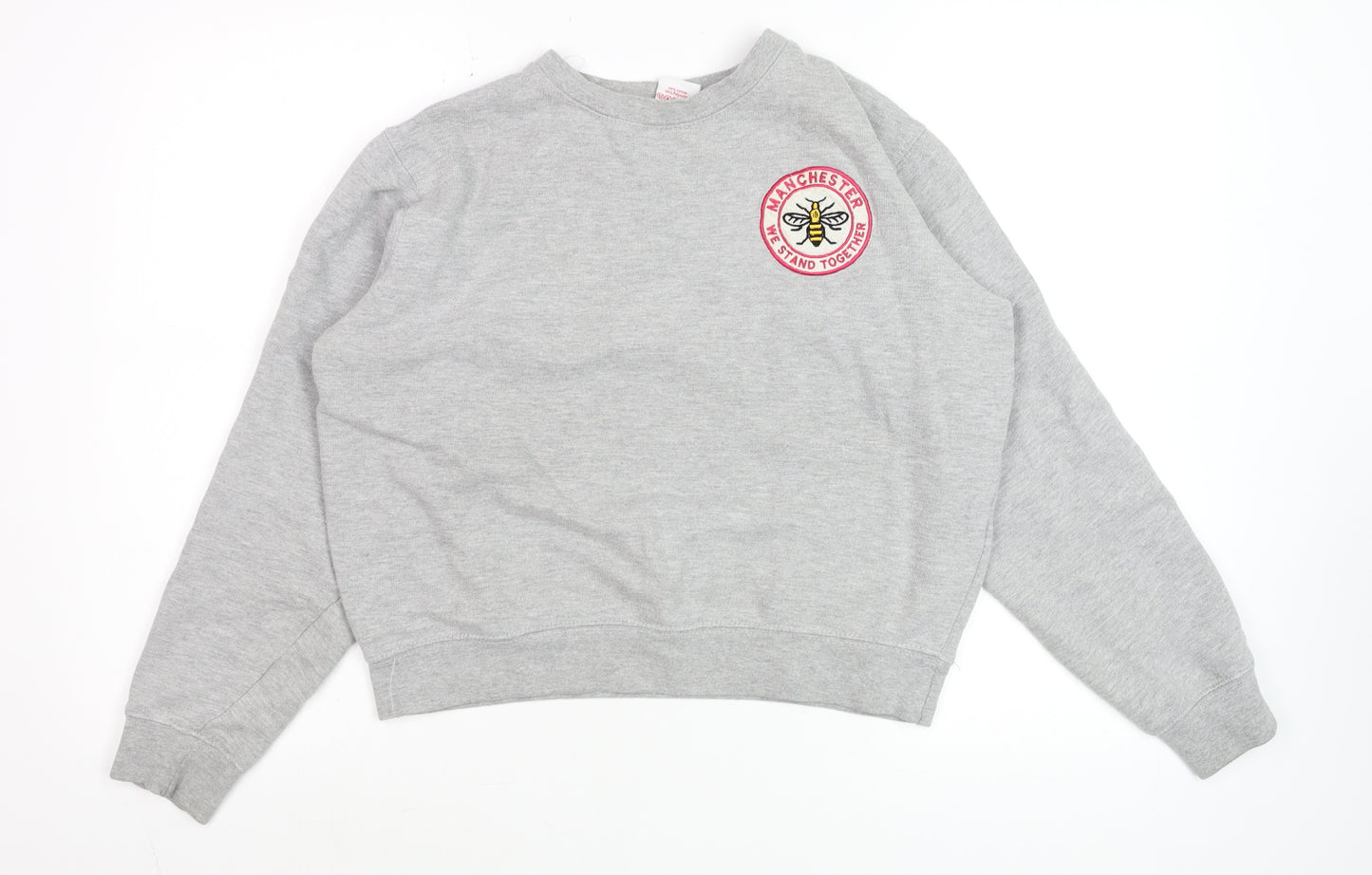 Manchester Souvenirs Grey Sweatshirt Men S Crew Neck Pullover Bee Logo