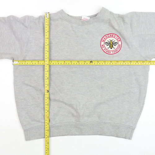 Manchester Souvenirs Grey Sweatshirt Men S Crew Neck Pullover Bee Logo