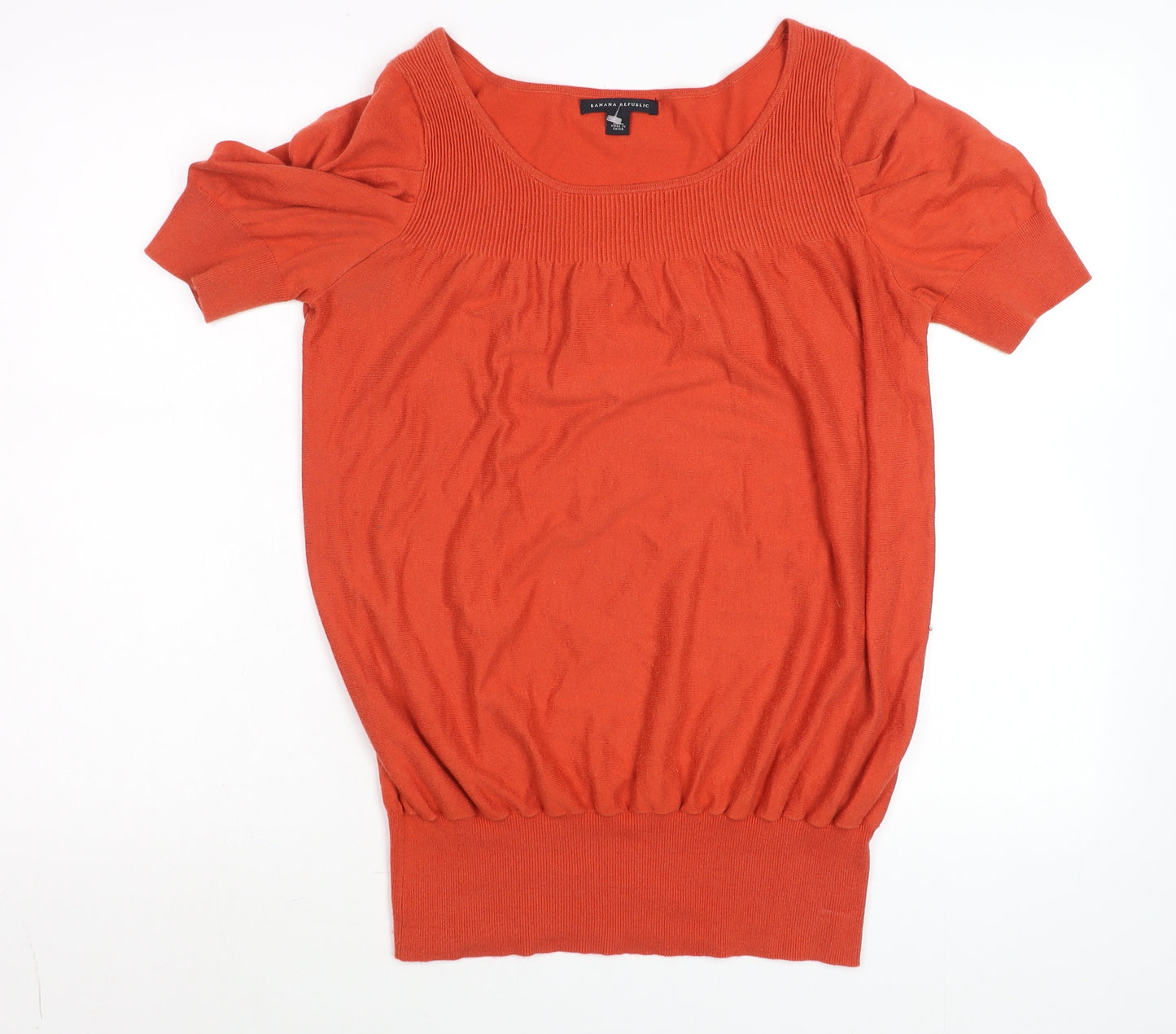 Banana Republic Womens Orange Short Sleeve Knit Top M