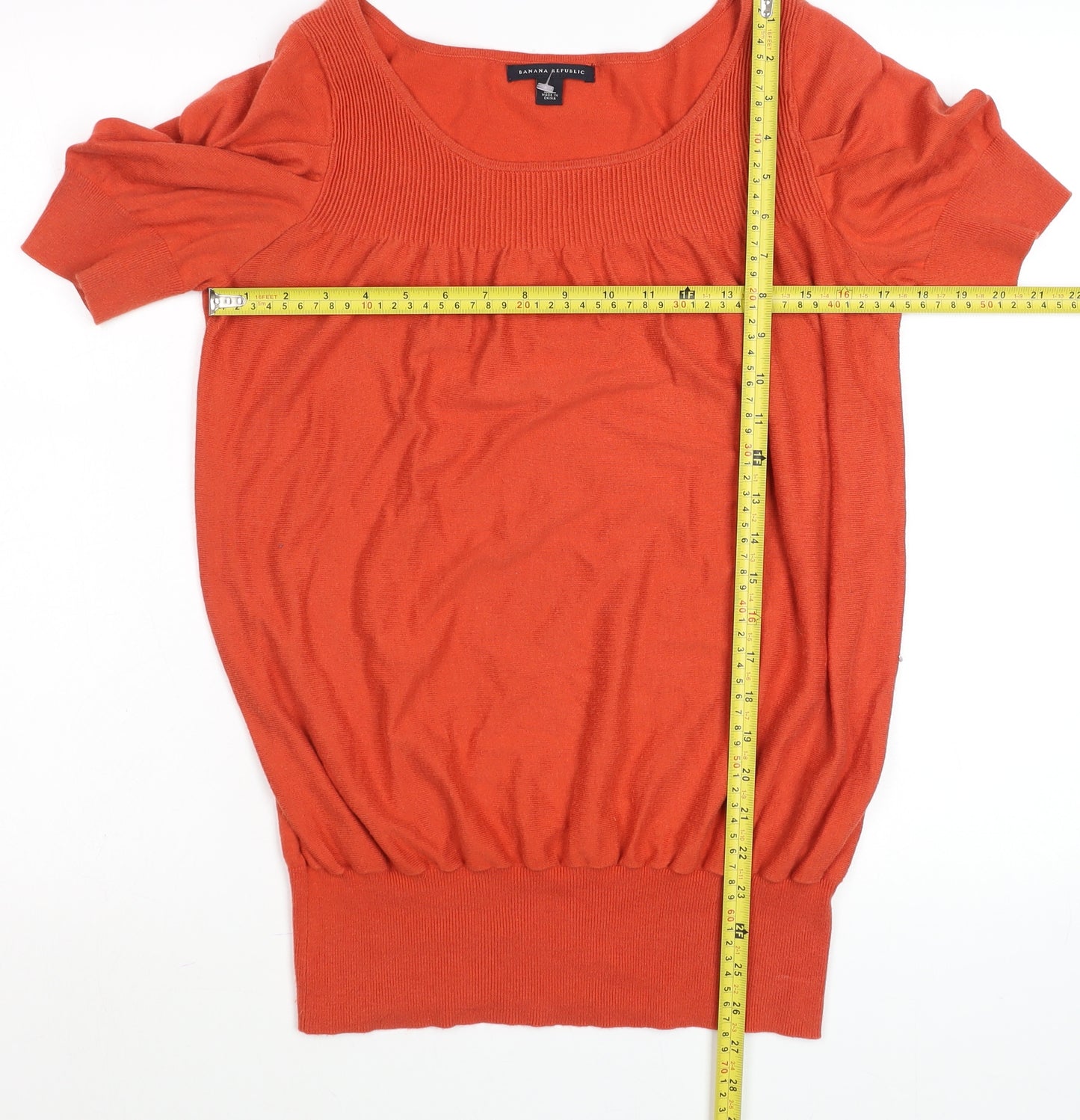 Banana Republic Womens Orange Short Sleeve Knit Top M