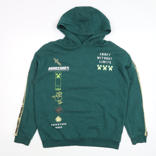 Marks and Spencer Boys Green Minecraft Pullover Hoodie 13-14 Years Adventure Mode