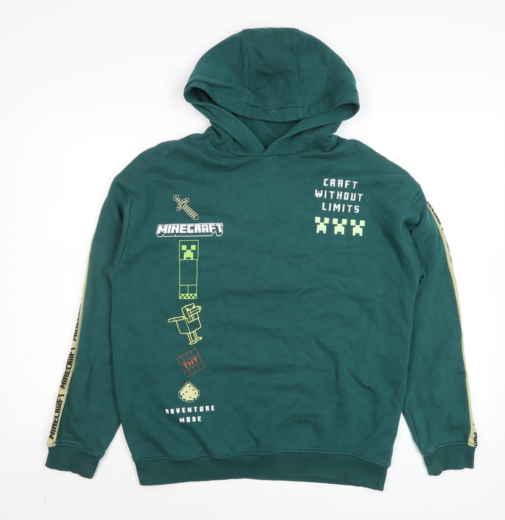 Marks and Spencer Boys Green Minecraft Pullover Hoodie 13-14 Years Adventure Mode