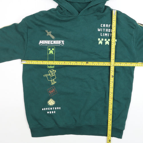 Marks and Spencer Boys Green Minecraft Pullover Hoodie 13-14 Years Adventure Mode