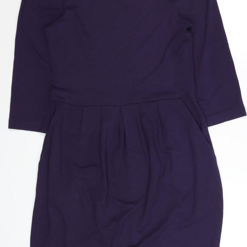 Jaeger Women’s Purple Wool Blend Shift Dress Size 12
