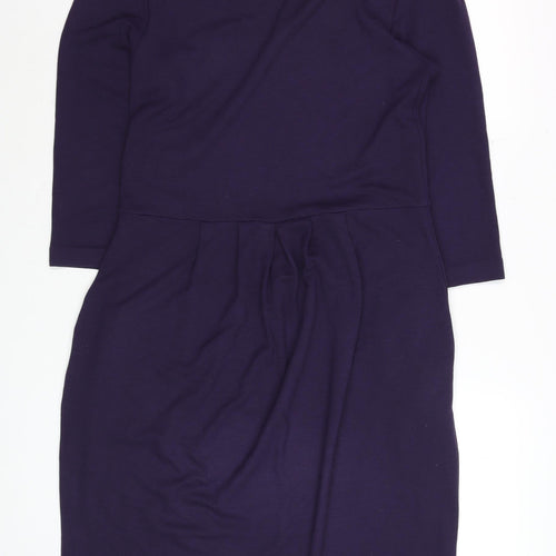 Jaeger Women’s Purple Wool Blend Shift Dress Size 12