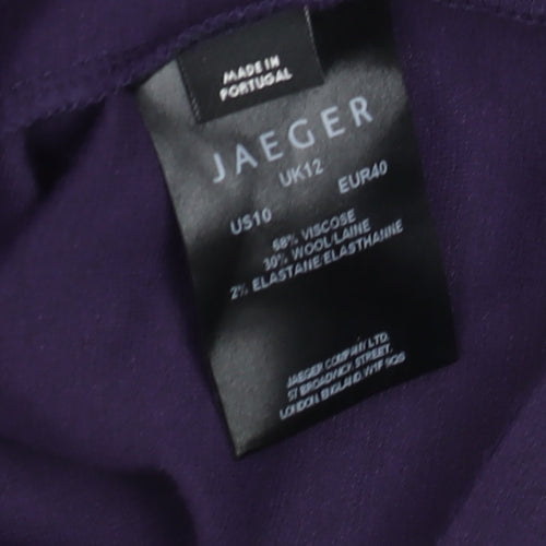 Jaeger Women’s Purple Wool Blend Shift Dress Size 12