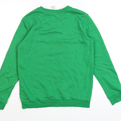 Adidas Boys Green Crew Neck Pullover Sweatshirt 11-12 Years