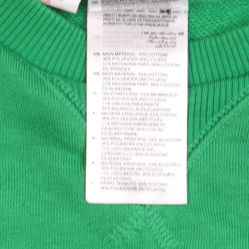 Adidas Boys Green Crew Neck Pullover Sweatshirt 11-12 Years