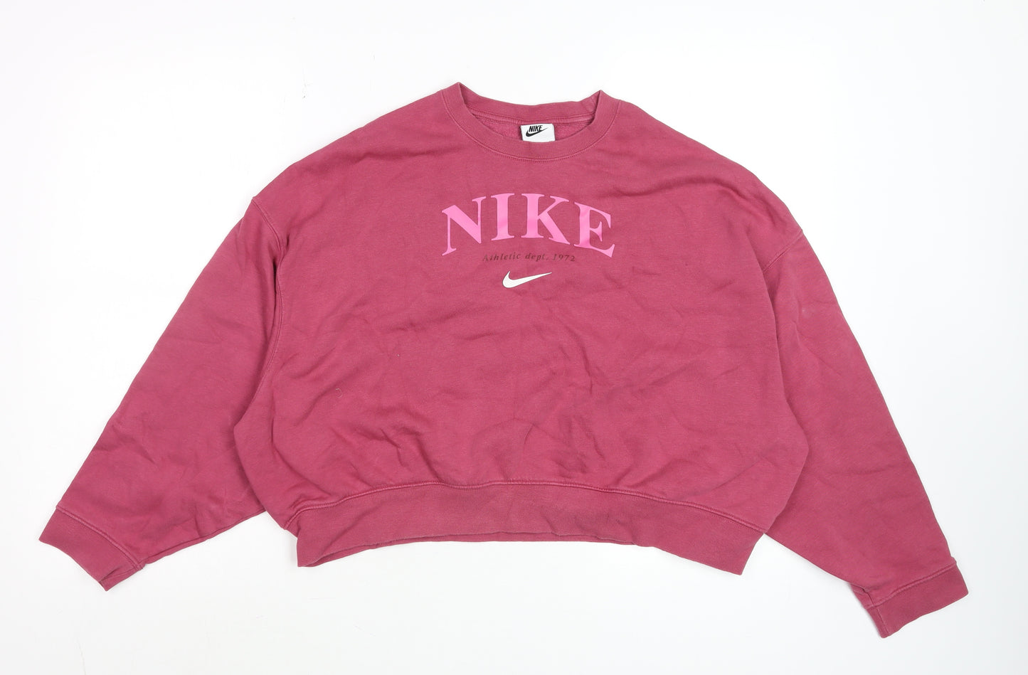 Nike Womens Pink Crew Neck Pullover Sweatshirt XL Relaxed Fit