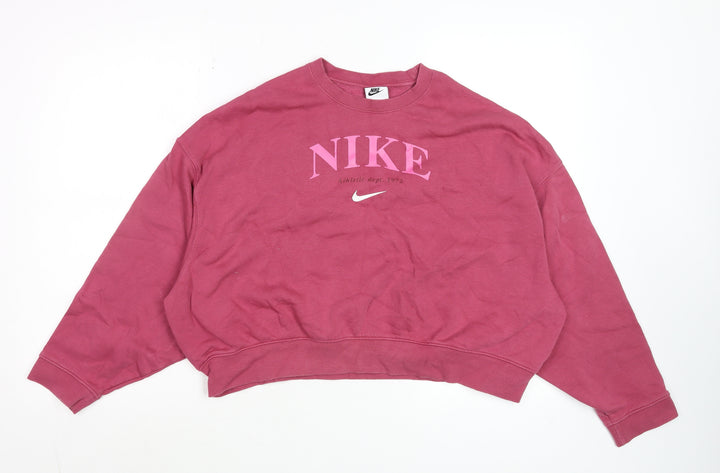 Nike Womens Pink Crew Neck Pullover Sweatshirt XL Relaxed Fit